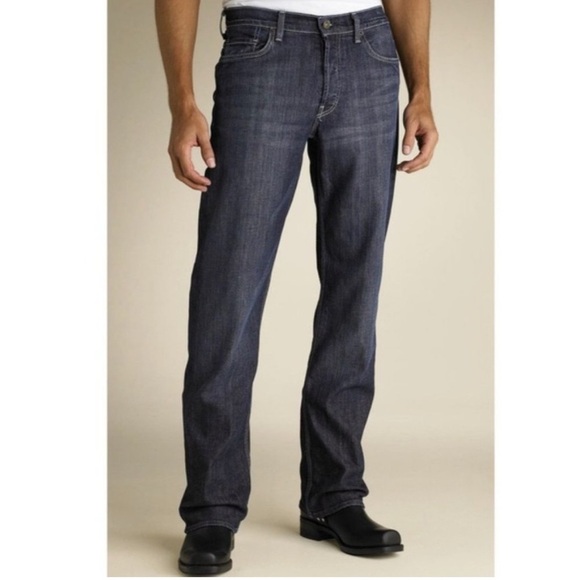 7 FOR ALL MANKIND Slouchy Organic Cotton Straight Leg Dark Wash Jeans 40x34